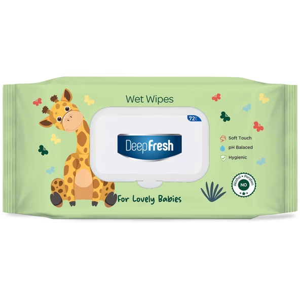 DeepFresh Islak Mendil Lovely Babies Zürafa 72 Yaprak ürün görseli 1