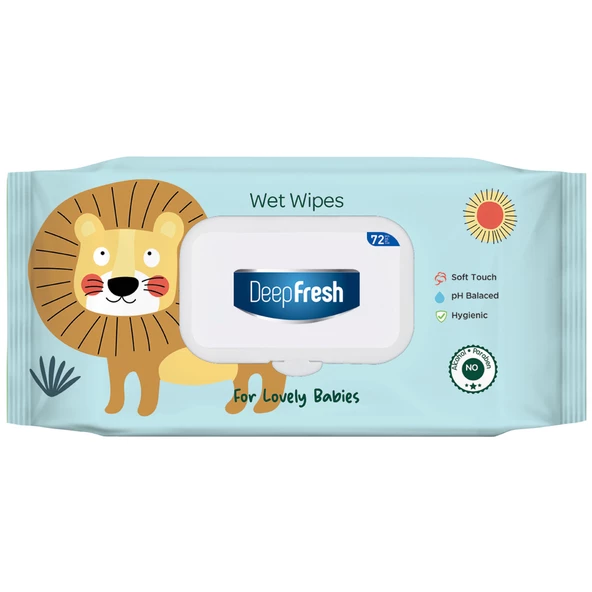 DeepFresh Islak Mendil Lovely Babies Aslan 72 Yaprak ürün görseli 1