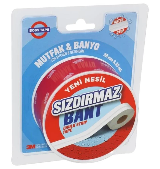 3M Mutfak Banyo Su Sızdırmaz Bant Lavabo Pencere Tezgah Sızdırmazlık Bandı 38mmx3,35 Mt-2 Adet ürün görseli 1