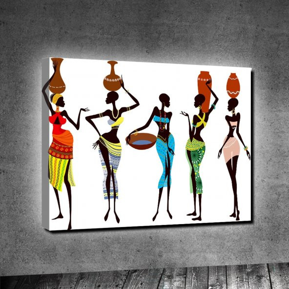 Decobritish Afrikalı Kadınlar Tek Parça Kanvas Tablo 50 x 70 cm-4 - Resim 2