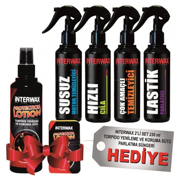 INTERWAX 4LÜ OTO BAKIM SETİ 230 ml + (INTERWAX İKİLİ SET 200 ml HEDİYE) ürün görseli 1