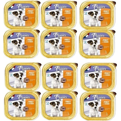 Plaisir Pate Ezme 12 Adet Tavuklu Yavru Köpek Konserve Maması 150 gr Puppy ürün görseli 1