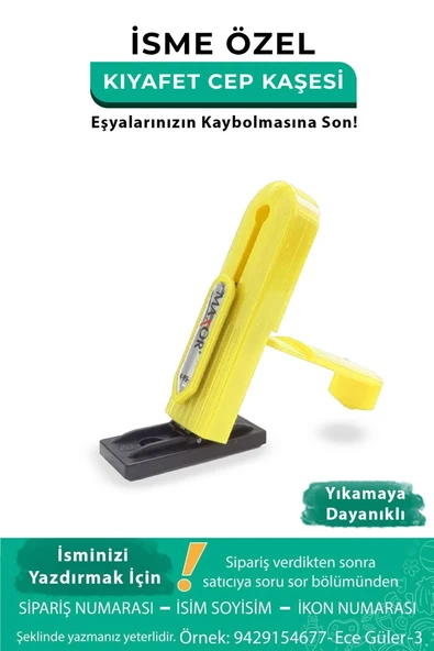Sarı Cep Kaşesi, Elbise İsim Ve Kıyafet, Defter Kitap Kaşesi Anaokulu Kreş Etiket, Öğrenci Kaşesi ürün görseli 1
