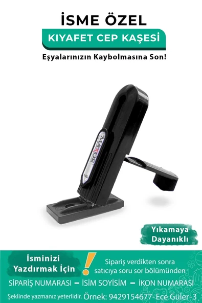 Siyah Cep Kaşesi, Elbise İsim Ve Kıyafet, Defter Kitap Kaşesi Anaokulu Kreş Etiket, Öğrenci Kaşesi ürün görseli 1