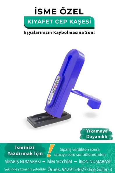Mavi Cep Kaşesi, Elbise İsim Ve Kıyafet, Defter Kitap Kaşesi Anaokulu Kreş Etiket, Öğrenci Kaşesi ürün görseli 1