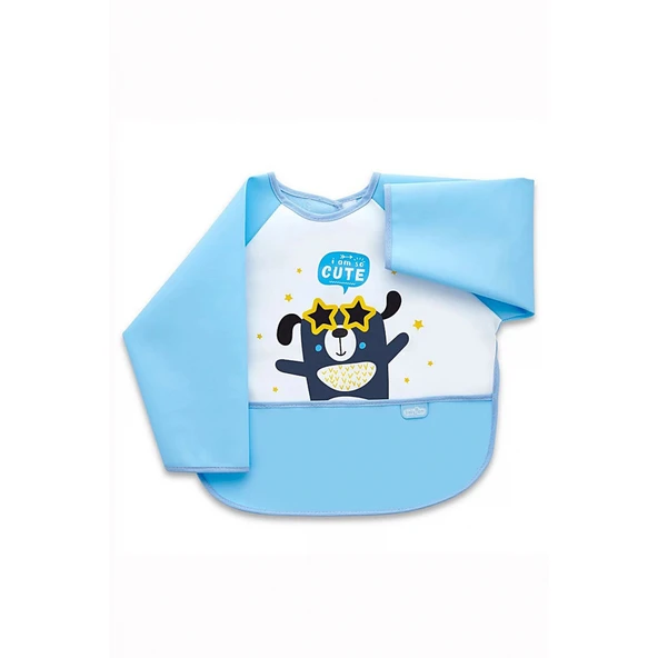 Babyjem Poli Muşamba Kollu Mama Önlüğü 034 Mavi ürün görseli 1