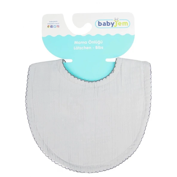 Babyjem Bürümcük Müslin Önlük 811 Gri ürün görseli 1