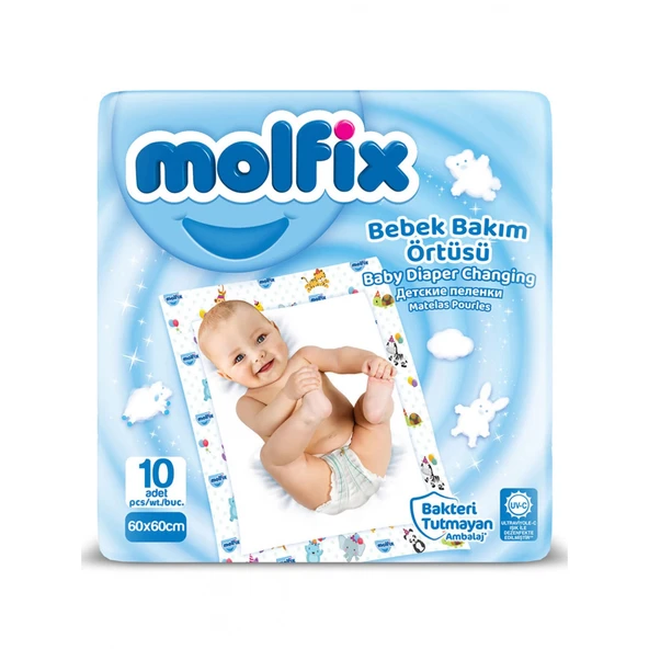 Molfix Bebek Bakım Örtüsü 60x60 10'lu ürün görseli 1