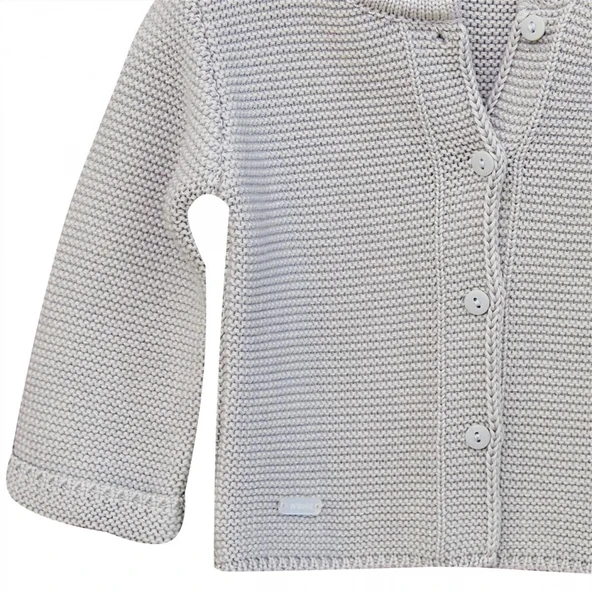 Andywawa Ac24333 Basic Bebe Ceket Grey Melange - Resim 3