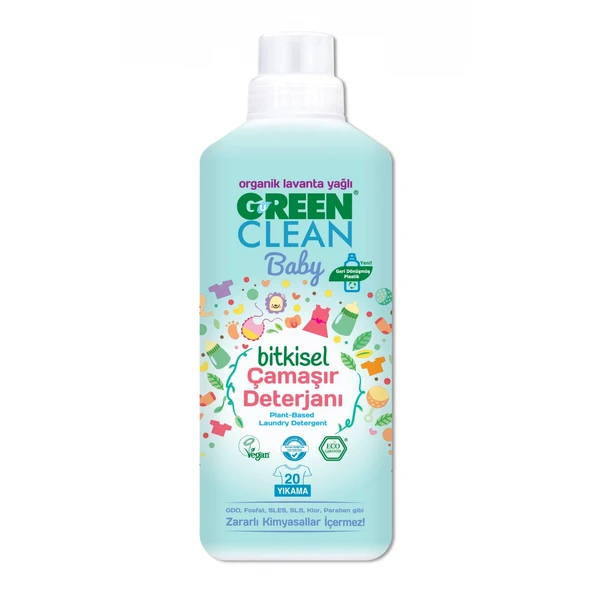 Green Clean Baby Bitkisel Çamaşır Deterjanı 1000 Ml (20 Yıkama) ürün görseli 1