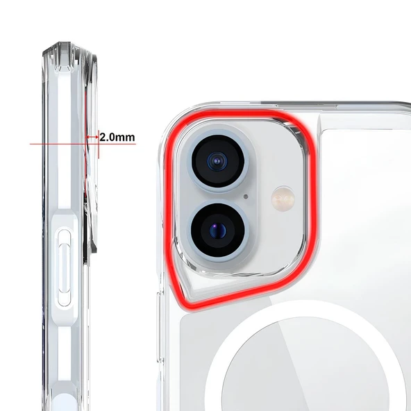 iPhone 16 Plus 6.7'' Tmax Şeffaf Magsafe Kılıf - Resim 3