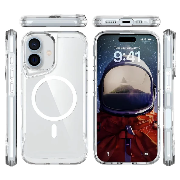 iPhone 16 Plus 6.7'' Tmax Şeffaf Magsafe Kılıf - Resim 4