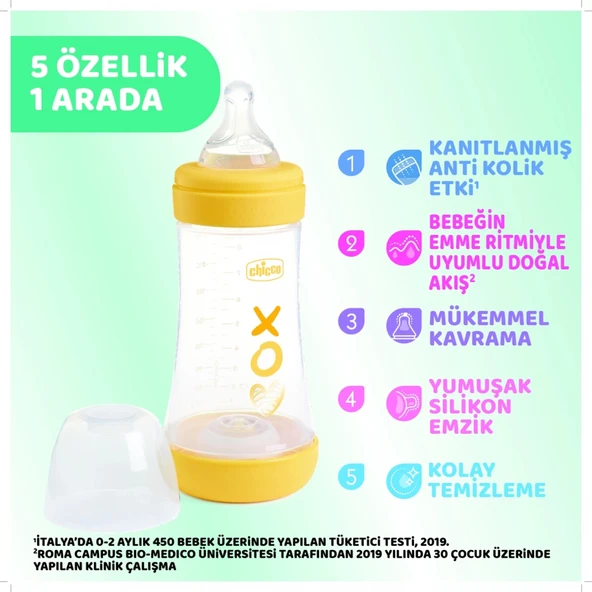 Chicco Perfect 5 Antikolik Biberon Pp 240 Ml Boy - Resim 3