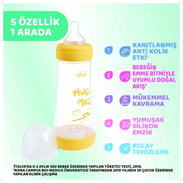 Chicco Perfect 5 Antikolik Biberon PP 300 ml Boy - Resim 3
