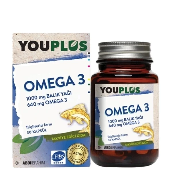 Abdi İbrahim Youplus Daily Omega-3 30 Kapsül ürün görseli 1
