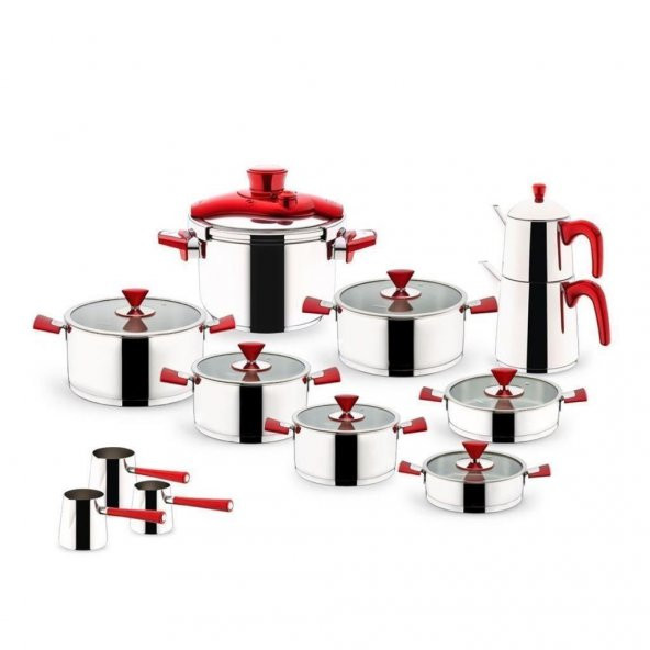 Aryıldız 22 Parça Piramid Red Cam İdeal Set ürün görseli 1