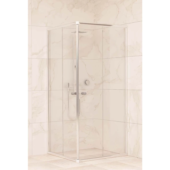 Sanica Magna Duşakabin Kare Şeffaf Cam 4 mm 80 x 80 cm H:178 ürün görseli 1