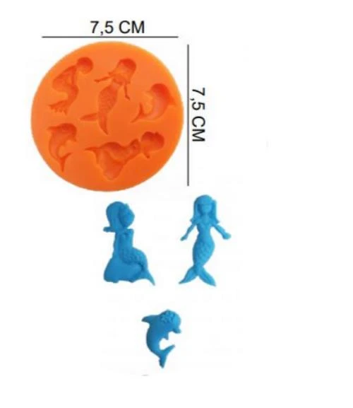 ŞEKER HAMUR KALIBI SİLİKON DENİZKIZI 7,5*7,5 CM ürün görseli 1