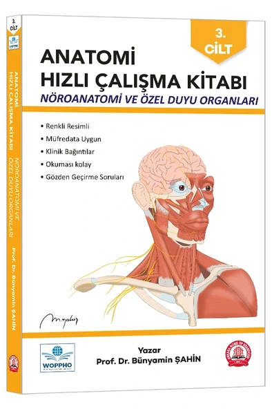 Anatomi Hızlı Çalışma Kitabı Nöroanatomi ve Özel Duyu Organları Cilt-3 ürün görseli 1