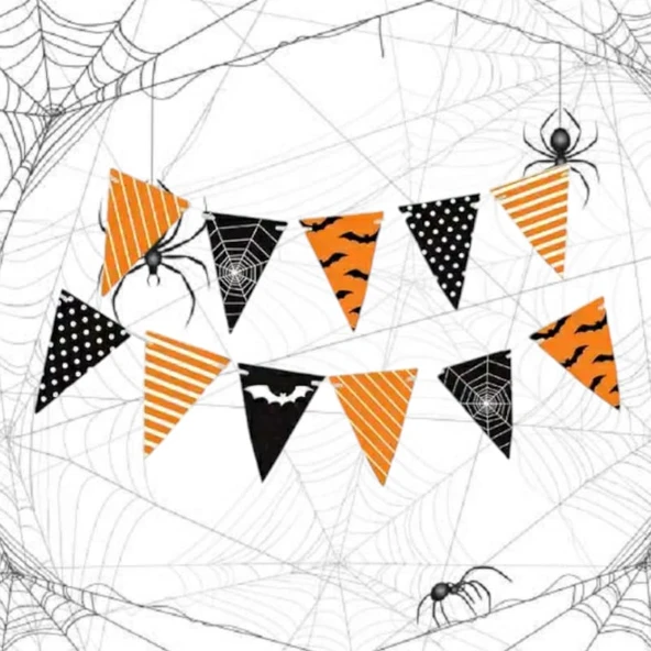 Cadılar Bayramı Üçgen Banner Halloween Temalı 21*270cm ürün görseli 1