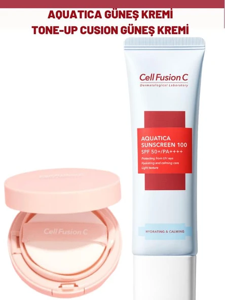 Cell Fusion C Aquatica ve Tone Up Cusion Kompakt Güneş Kremi Seti ürün görseli 1