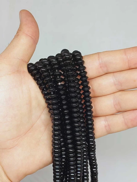 Oniks Taşı Rondela Kesim 4x8mm Parlak Dizi (52946) ürün görseli 1