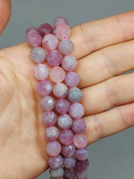 Madagaskar Pembe Kuvars Taşı Royal Quality Faset Kesim Dizi 10mm (52928) ürün görseli 1