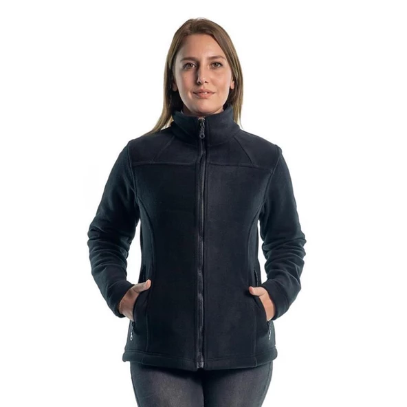 Şensel, Kadın Polar Mont, Siyah -99E350- Cepli,Fermuarlı,Outdoor ürün görseli 1