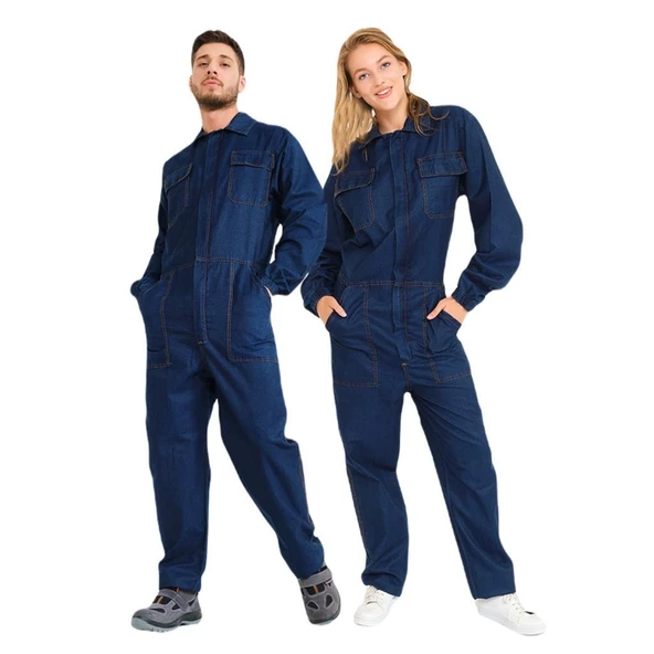 Şensel, Yazlık Kot Tulum, Lacivert -55E1445- İş Elbisesi, UNISEX ürün görseli 1