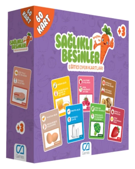 Sağlıklı Besinler Eğitici Oyun Kartları ürün görseli 1