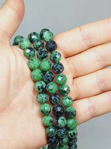 Anyolit (Rubizoit- Rubyzoisit) Taşı Royal Quality Faset Kesim Dizi 10mm (52910) ürün görseli 1