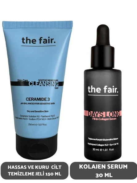 the fair. Hassas ve Kuru Cilt Temizleme Jeli 150 ml ve Kolajen Serum 30 ml ürün görseli 1