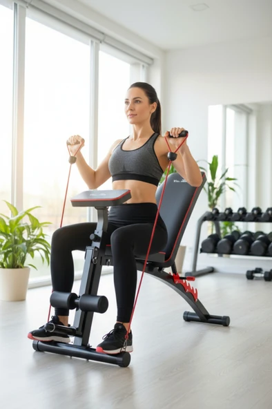 V-FIT By Voit D208 Katlanabilir Incline/decline Ayarlanabilir Sırt Açılı Mekik ve Ağırlık Sehpası ürün görseli 1