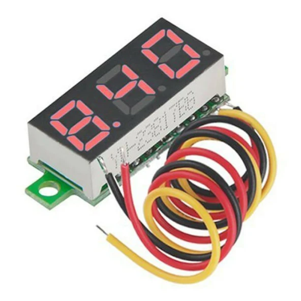 0.28" DC 0-100v Mini Dijital Voltmetre - 3 Kablolu ürün görseli 1