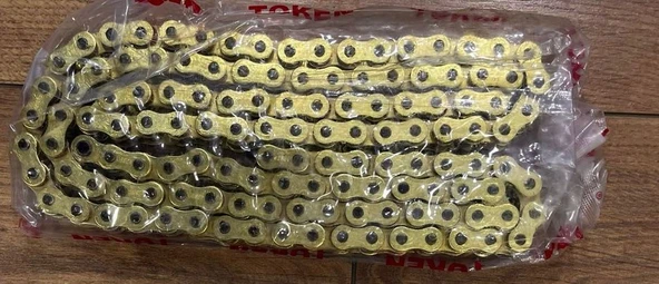 Motosiklet Teker Zinciri 428 / 128 Bakla Oringli Gold Zincir 428*128 L Supermoto ürün görseli 1