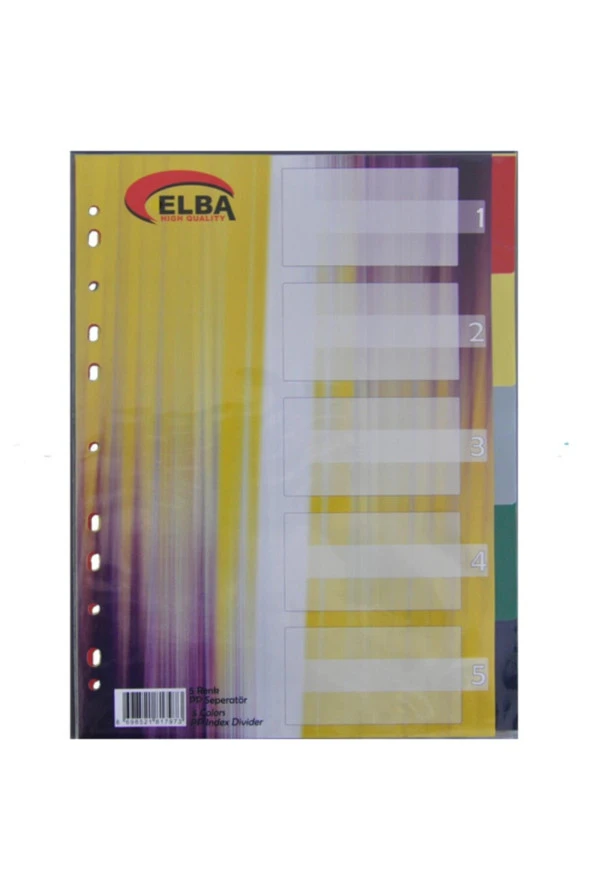 Bafix Seperatör 5 Renkli Plastik A4 ürün görseli 1