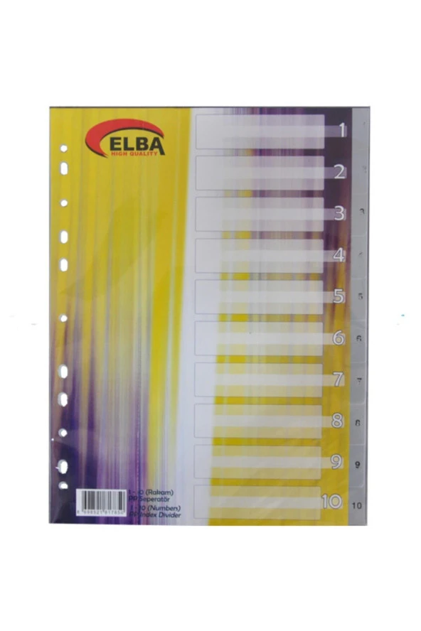 Bafix Seperatör 1-10 Rakamlı Plastik A4 ürün görseli 1