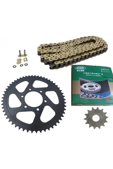 Cf Moto Nk 400 Zincir Dişli Seti Oringli Gold Sarı  Supermoto ürün görseli 1