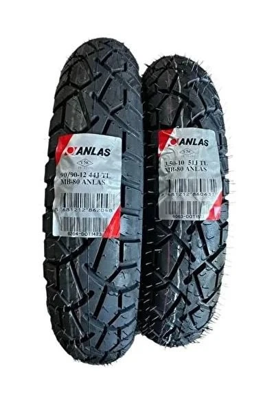 Honda Activa S 125 Anlas Lastik Seti Ön 90/90-12 Arka 3/50-10 Takım Arasmto ürün görseli 1