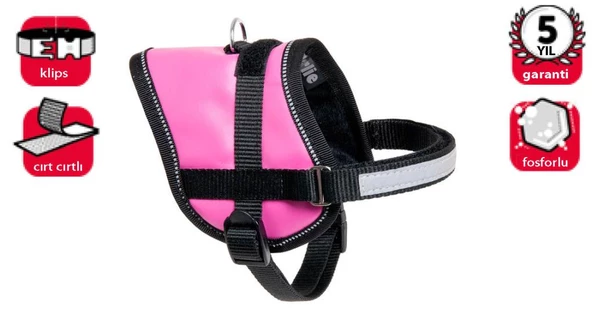 Karlie Reflektörlü Göğüs Tasması XS 31-40 CM  Pembe ürün görseli 1