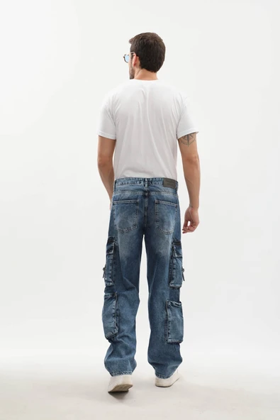 Erkek Kargo Cepli Jean Pantolon - Resim 7