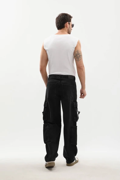 Erkek Kargo Cepli Jean Pantolon - Resim 6