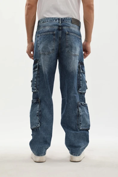Erkek Kargo Cepli Jean Pantolon - Resim 9