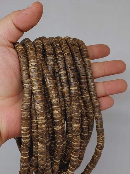 Hindistan Cevizi Kabuğu Ahşap Dizi Silindir Kesim 3.5*7mm (53066) ürün görseli 1