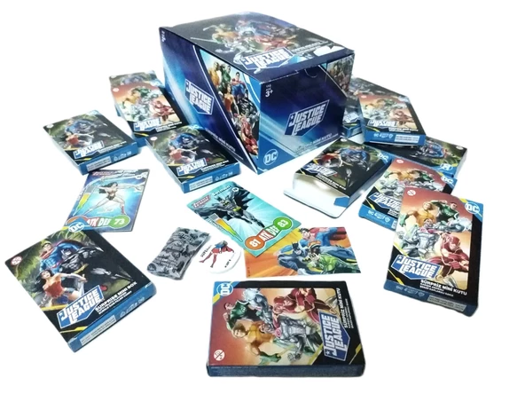 Hayal Sepeti JUSTİCE LEAGUE karakterli kartlar + sticker + şekerleme nostajik kutuda ürün görseli 1