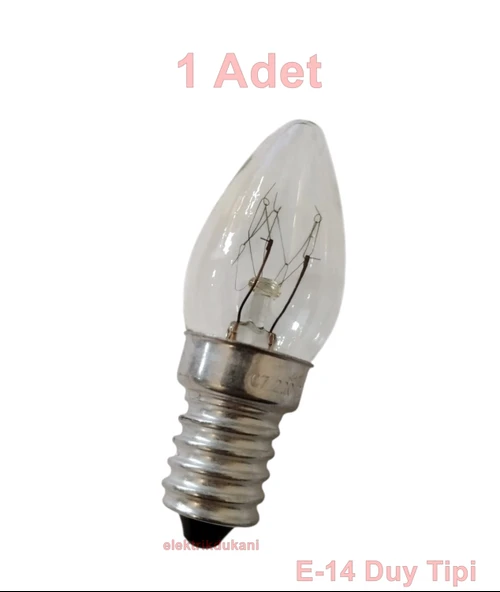 ENDER E-14 İnce Duylu Gece Lambası Abajur Ampulü 220v (Parfüm Ampul) ürün görseli 1