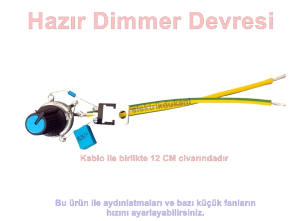 ENDER 220 Volt Hazır Dimmer Devresi Anahtarlı Potans B500K(Hız Devir ve Işık Lümen Ayarı Yapılabilir) ürün görseli 1