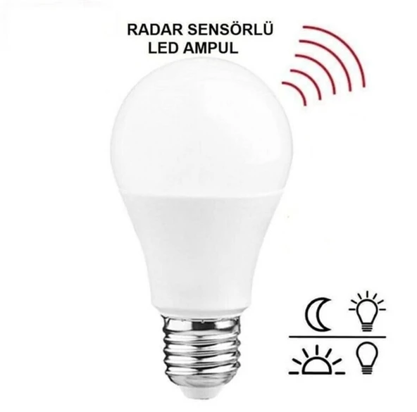 CATA 15w E-27 Radar Sensörlü Led Ampul BEYAZ Işık 6400k 1500lm 220 Volt ürün görseli 1