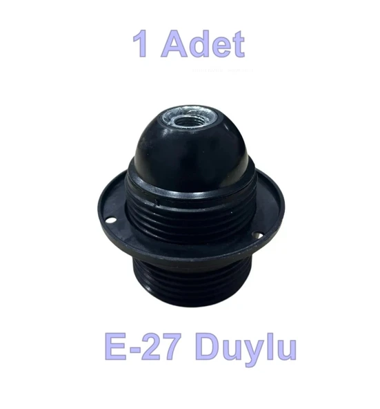 ÇETSAN İtalyan Duy E-27 Tam Diş SİYAH Avize Duyu (Vidalı Kablo Bağlantısı) ürün görseli 1