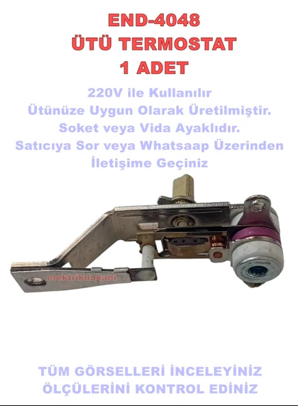 ENDER Ütü Termostatı Kısa Mil (Mil Boyu: 11mm) ürün görseli 1